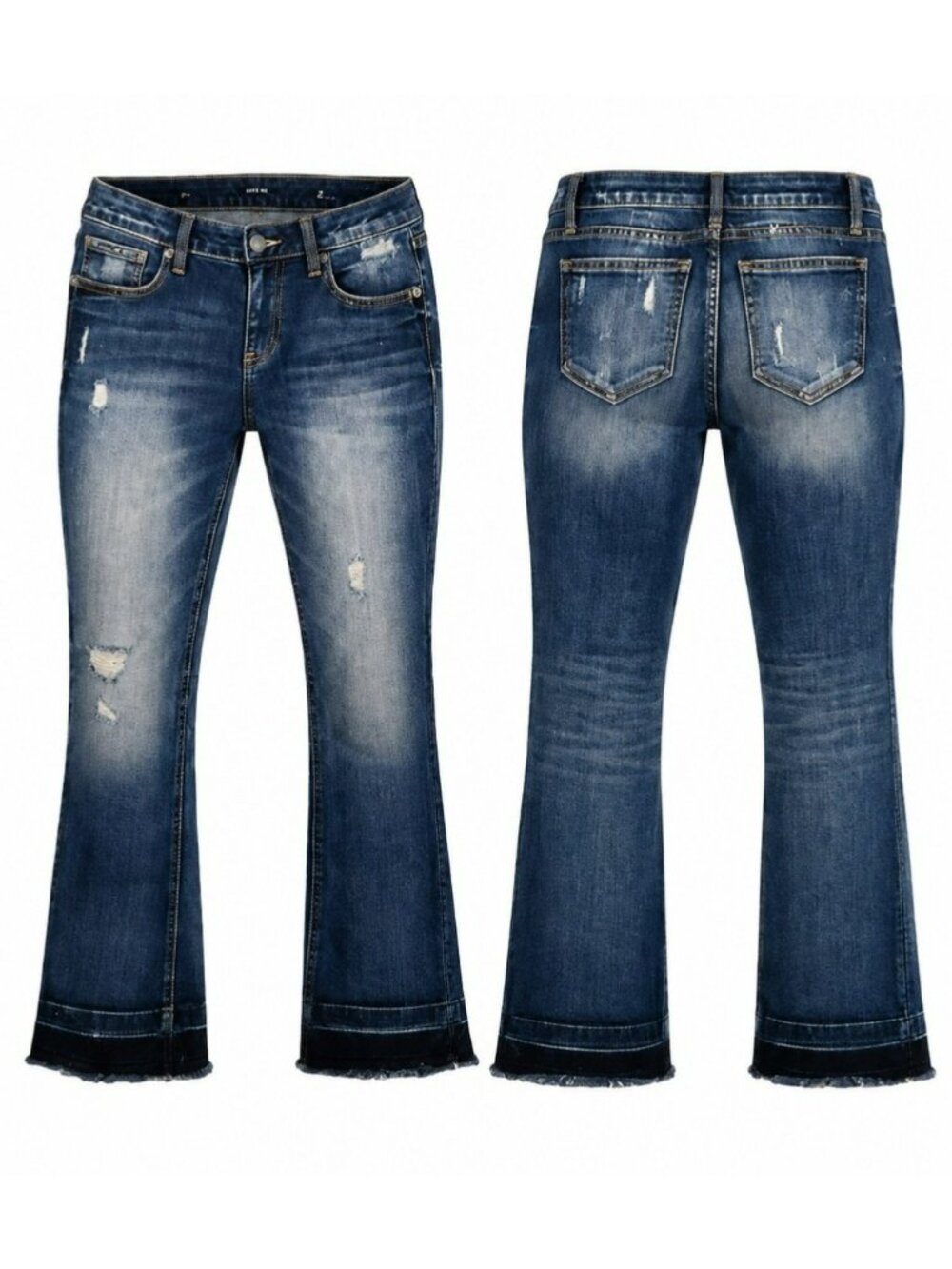 Miss Me Distressed Bootcut Jeans Womens 27 Blue Denim